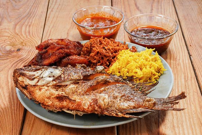 Whole Fried Tilapia, 2 Sides