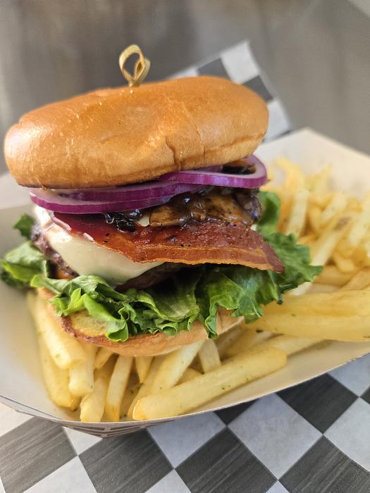 Mushroom Bacon Swiss Burger