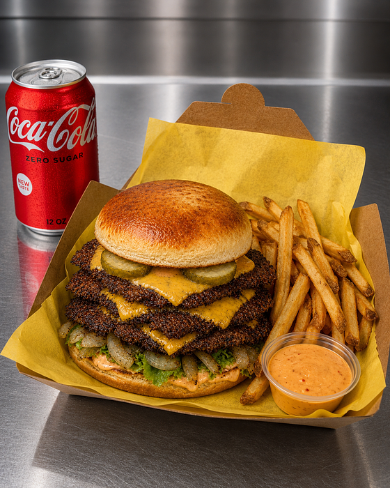 Combo Triple Trouble Patty Burger 🍔🍔🍔