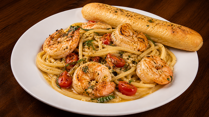 Garlic Shrimp Bucatini