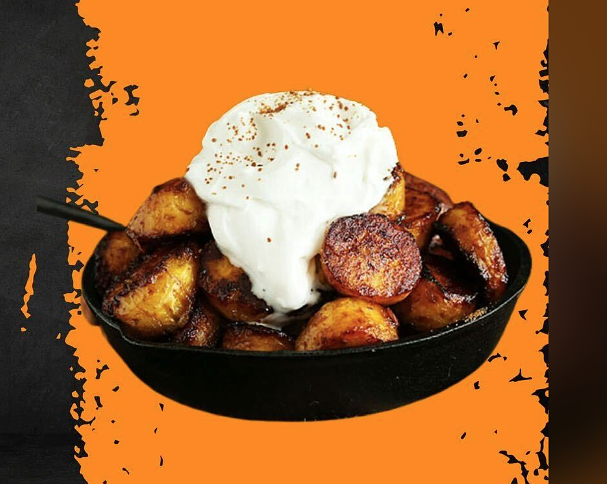 Fried Plantain and Vanilla Ice Cream
